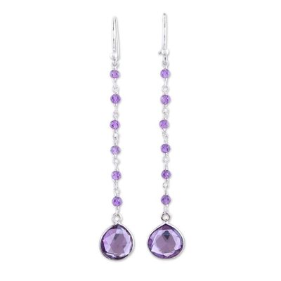 Alternate image for 8-Carat Amethyst Dangle Earrings from India Morning Drops