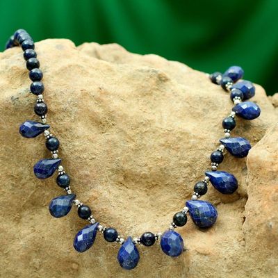Alternate image for Lapis lazuli necklace Royal Blue