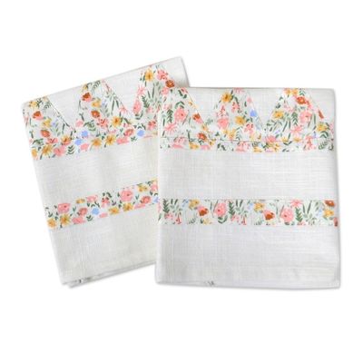 Alternate image for Pair of Cotton Dish Towels with Floral Print Made in India Floral Passion