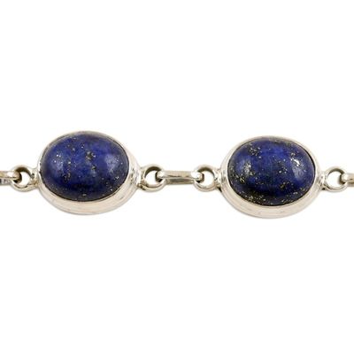 Alternate image for Lapis Lazuli Link Bracelet Made from Sterling Silver Royal Mysteries
