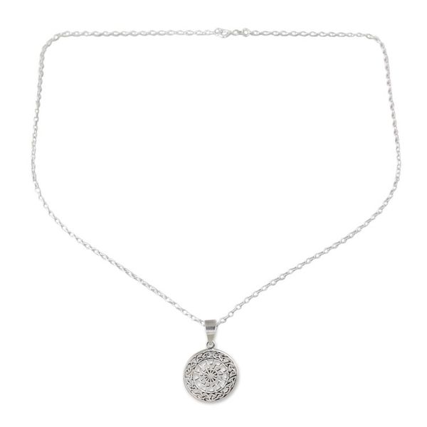 Alternate image for Celtic Pattern Sterling Silver Pendant Necklace from India Celtic Chakra