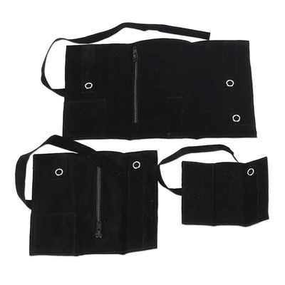 Alternate image for Embroidered Floral Jewelry Rolls from India Set of 3 Floral Saga