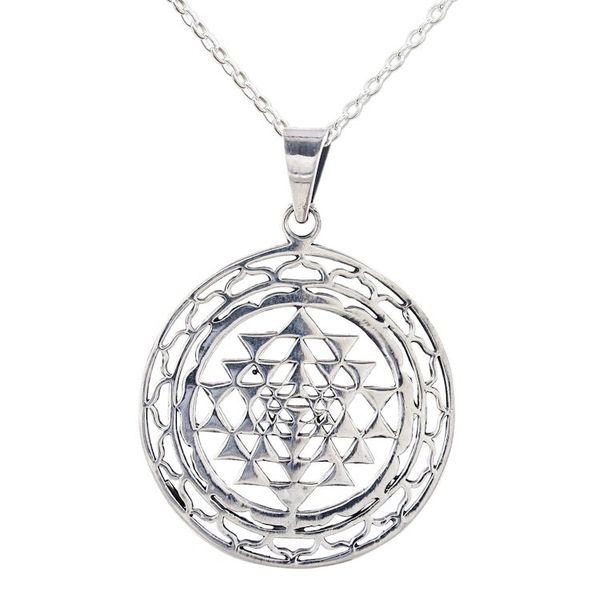 Alternate image for Handcrafted Sterling Silver Om Visualized Pendant Necklace Om in Symmetry