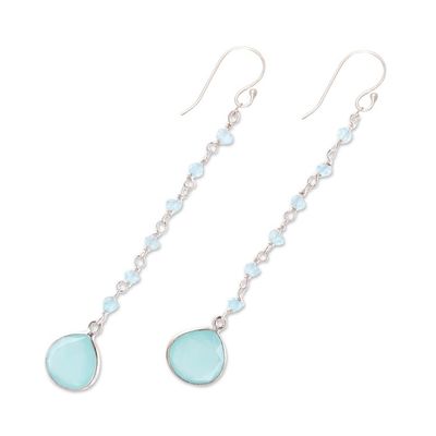 Alternate image for 4 Carat Chalcedony Dangle Earrings from India Morning Drops