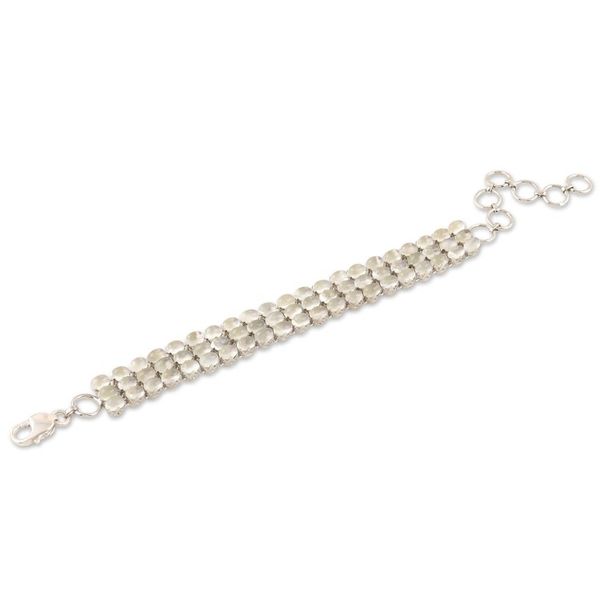 Alternate image for Handmade Moonstone and Sterling Silver Link Bracelet Moon Overhead