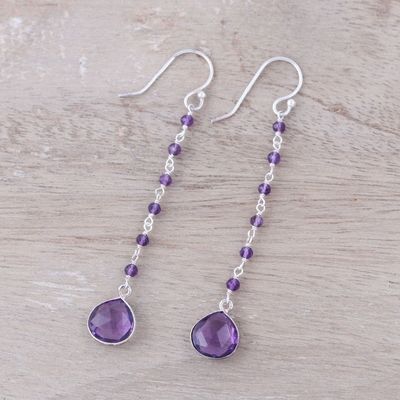 Alternate image for 8-Carat Amethyst Dangle Earrings from India Morning Drops