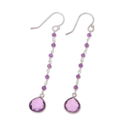 Alternate image for 8-Carat Amethyst Dangle Earrings from India Morning Drops