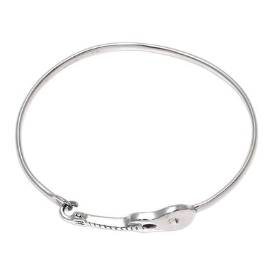 Alternate image for Sterling Silver Guitar Bangle Bracelet from India Music Gleams