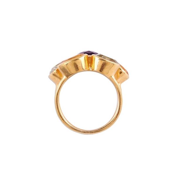 Alternate image for Amethyst Citrine and Blue Topaz Gold Vermeil Cocktail Ring The Five Allures