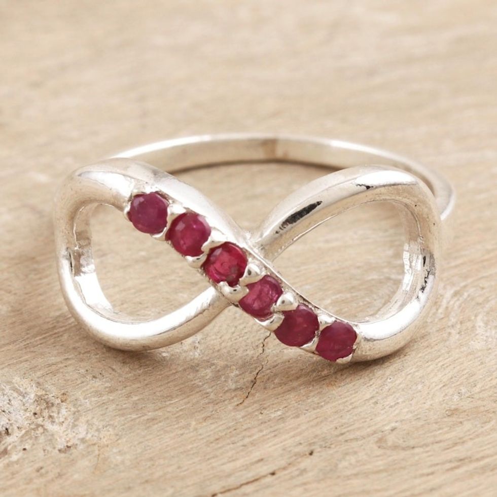 Ruby Infinity-Motif Cocktail Ring 'Forever Pink'