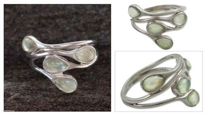 Alternate image for Prehnite cocktail ring Green Waves