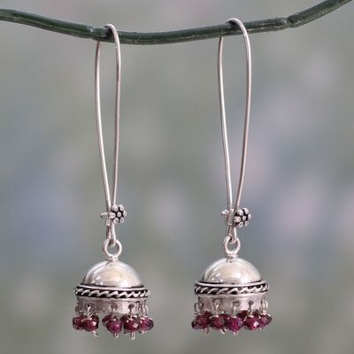 Alternate image for Indian Style Garnet and Sterling Silver Earrings Grand Tradition