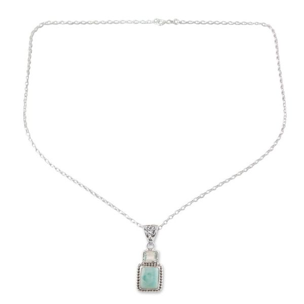 Alternate image for Larimar and Blue Topaz Pendant Necklace Beyond Bliss