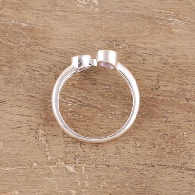 Alternate image for Faceted Amethyst Band Ring Crafted in India Duality