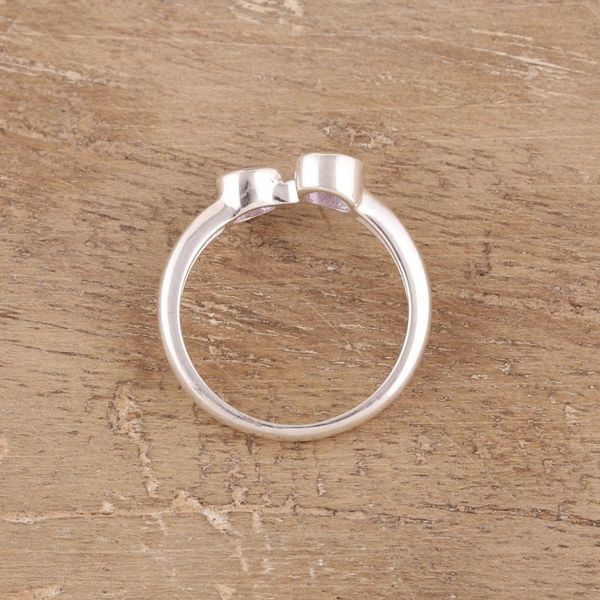 Alternate image for Faceted Amethyst Band Ring Crafted in India Duality
