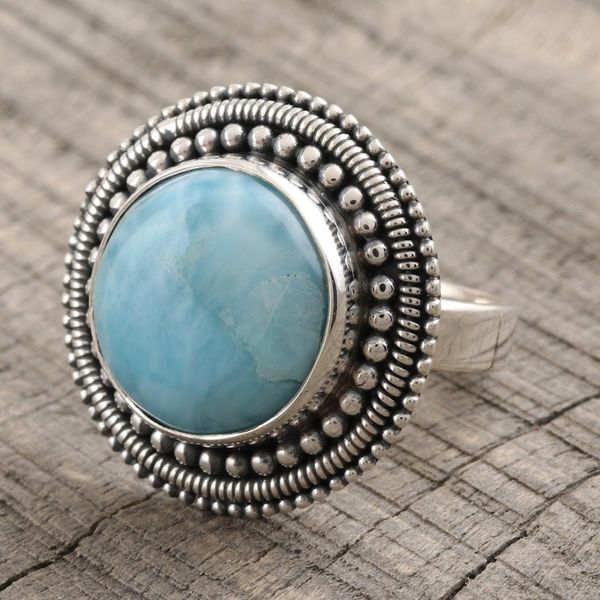 Alternate image for Artisan Crafted Larimar Cocktail Ring Sea Vista