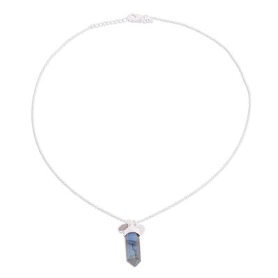 Alternate image for Labradorite and Sterling Silver Crystal Pendant necklace Moonlight Crystal