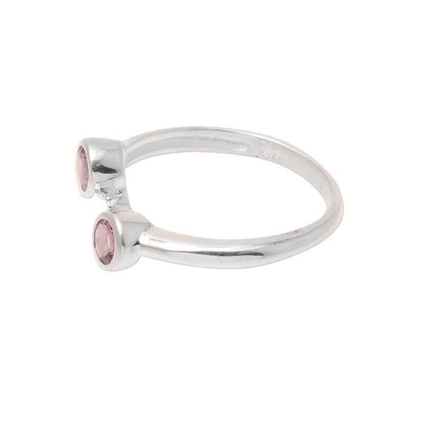 Alternate image for Faceted Amethyst Band Ring Crafted in India Duality