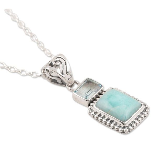 Alternate image for Larimar and Blue Topaz Pendant Necklace Beyond Bliss