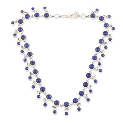 Alternate image for Lapis Lazuli and Sterling Silver Link Necklace Lapis Dance