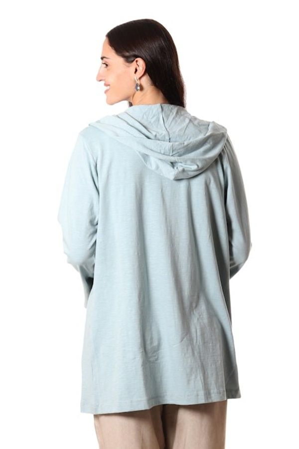 Alternate image for Embroidered Cotton Floral-Motif Hoodie Pale Paradise