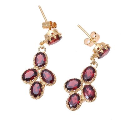 Alternate image for 22k Gold Plated 10-Carat Garnet Dangle Earrings from India Regal Dance