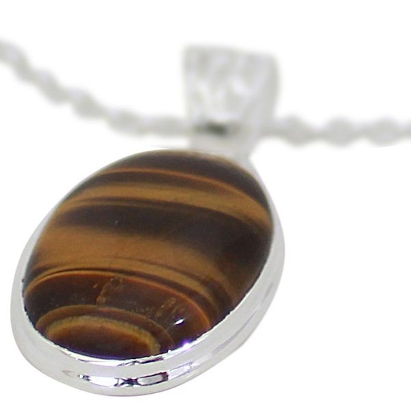 Alternate image for Hypnotic Tigers Eye Pendant on a 925 Silver Necklace Hypnotic Feline
