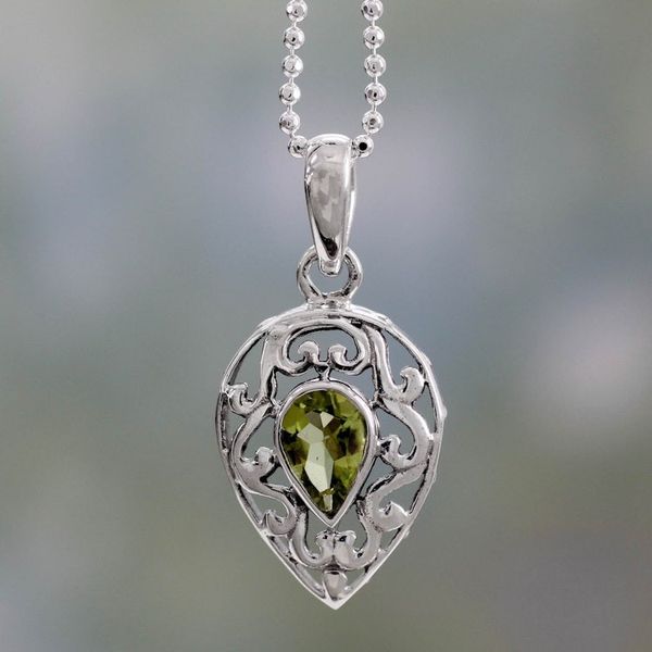 Alternate image for Sterling Silver with Peridot Necklace Birthstone Jewelry Lime Lace