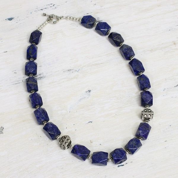 Alternate image for Lapis lazuli strand necklace Blue Goddess