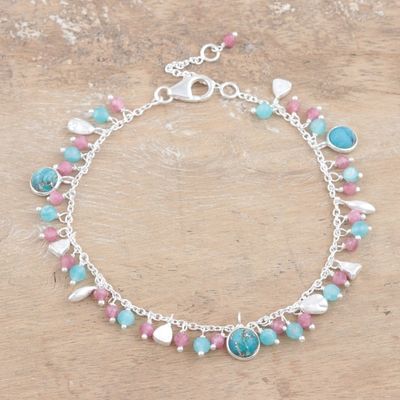 Alternate image for Hand Crafted Tourmaline and Chalcedony Charm Bracelet Above the Sky