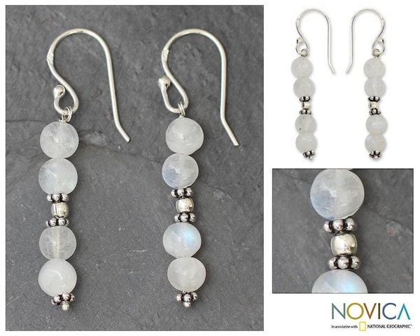 Alternate image for Moonstone dangle earrings Pillars of Impassioned Love
