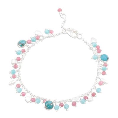 Alternate image for Hand Crafted Tourmaline and Chalcedony Charm Bracelet Above the Sky