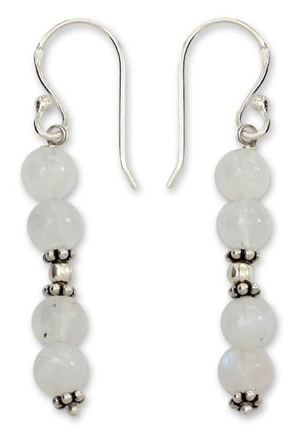 Alternate image for Moonstone dangle earrings Pillars of Impassioned Love
