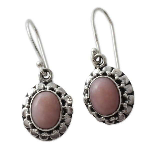 Alternate image for Pink opal flower earrings Peace