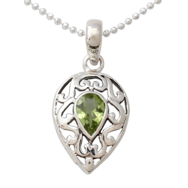 Alternate image for Sterling Silver with Peridot Necklace Birthstone Jewelry Lime Lace