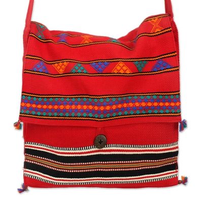 Alternate image for Unique Hand Woven Cotton Shoulder Bag Rajasthan Rapture