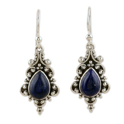 Alternate image for Baroque-Inspired Dangle Earrings with Lapis Lazuli Stones Royal Core