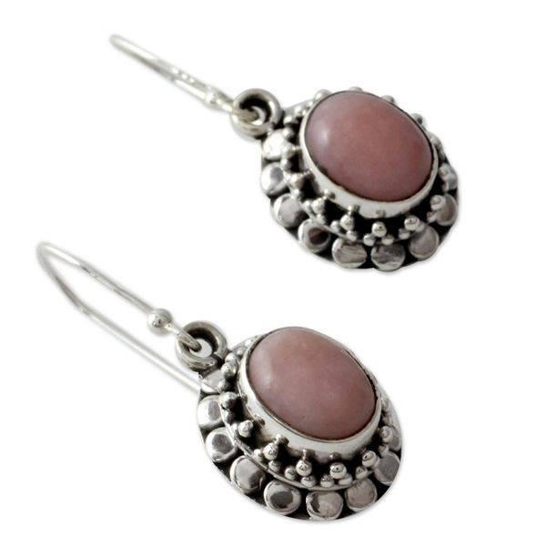 Alternate image for Pink opal flower earrings Peace