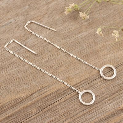 Alternate image for Hand Made Sterling Silver Threader Earrings New Trend