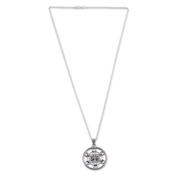Alternate image for Modern Mens Sterling Silver Pendant Necklace from India Contemporary Splendor