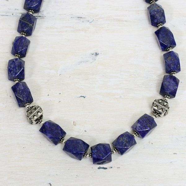 Alternate image for Lapis lazuli strand necklace Blue Goddess