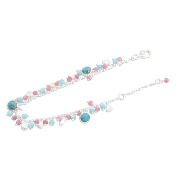 Alternate image for Hand Crafted Tourmaline and Chalcedony Charm Bracelet Above the Sky