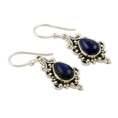 Alternate image for Baroque-Inspired Dangle Earrings with Lapis Lazuli Stones Royal Core