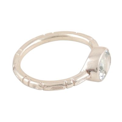 Alternate image for Simple Blue Topaz and Sterling Silver Ring Blue Gaze