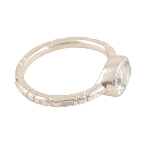 Alternate image for Simple Blue Topaz and Sterling Silver Ring Blue Gaze