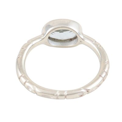 Alternate image for Simple Blue Topaz and Sterling Silver Ring Blue Gaze