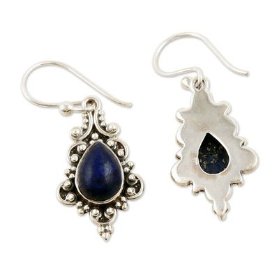Alternate image for Baroque-Inspired Dangle Earrings with Lapis Lazuli Stones Royal Core