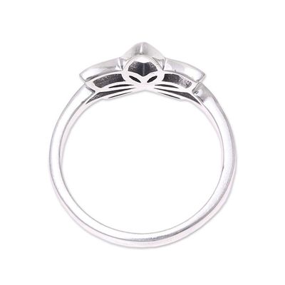 Alternate image for Sterling Silver Lotus Flower Cocktail Ring from India Graceful Lotus
