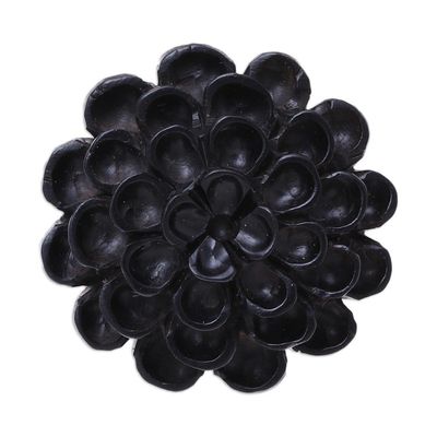 Alternate image for Hand Carved Ebony Wood Marigold Cocktail Ring from India Marigold Shadow