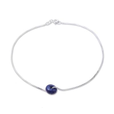 Alternate image for Lapis Lazuli Pendant Anklet from India Elegant Wheel